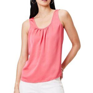 NIC+ZOE Chiffon Tank Top Women's Size XS Pink Coral Scoop Neck Sleeveless
